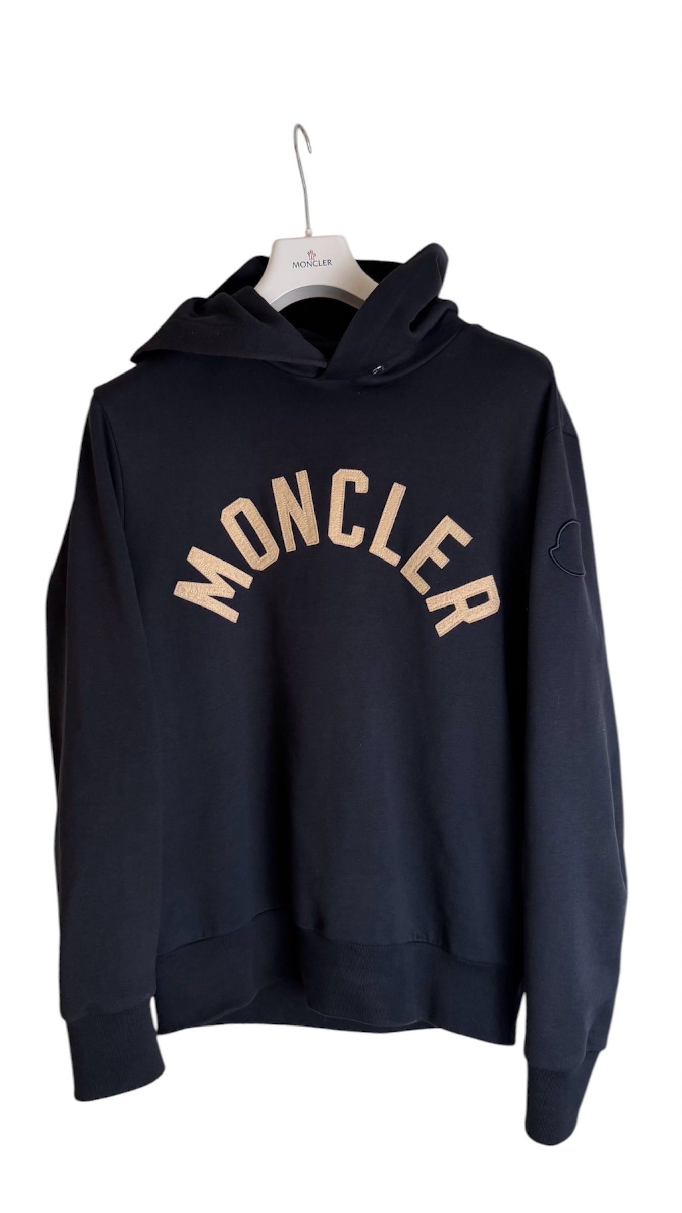 Moncler Logo Hoodie Navy