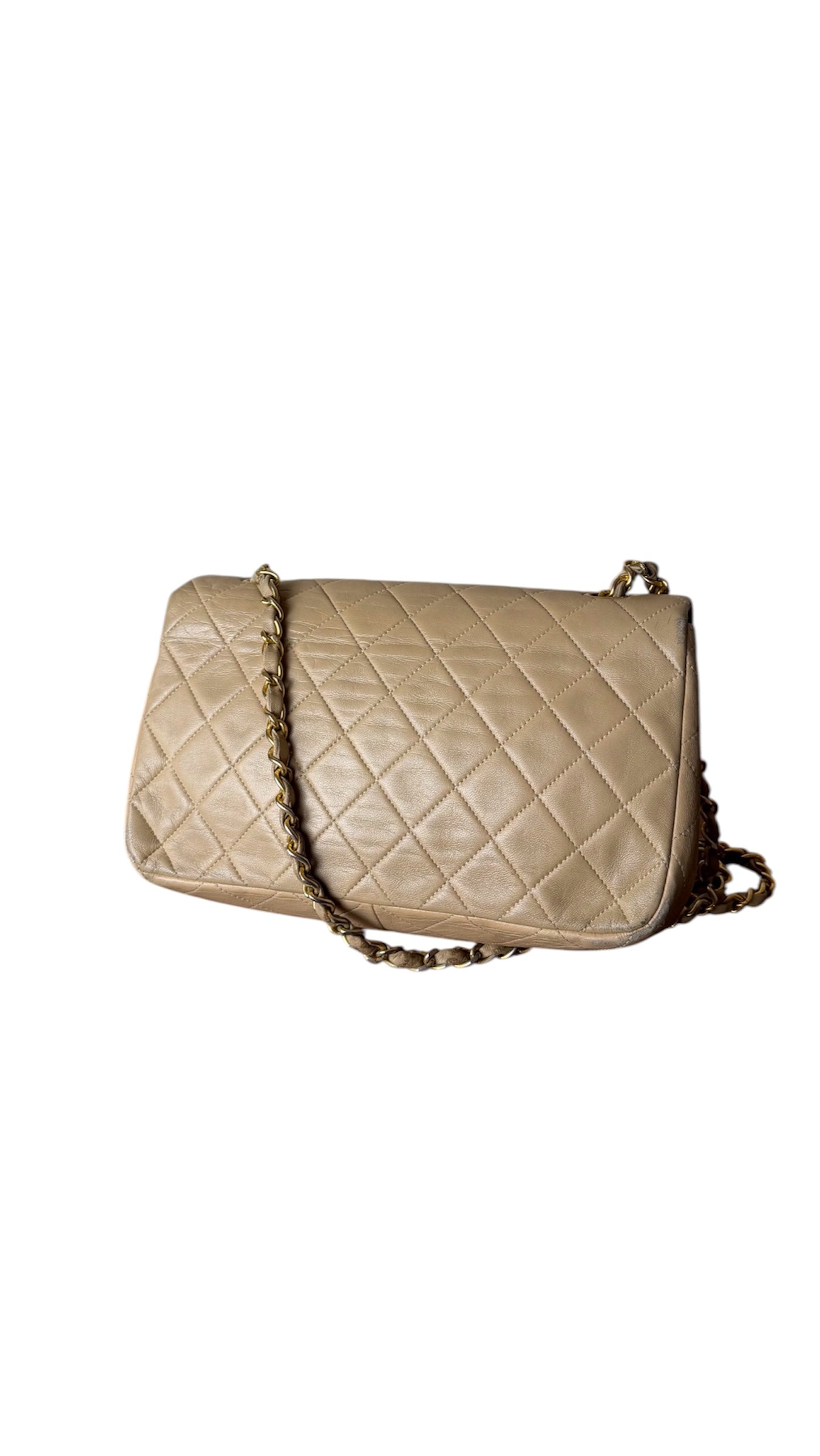 Chanel Classic Flap Bag Beige Calf leather
