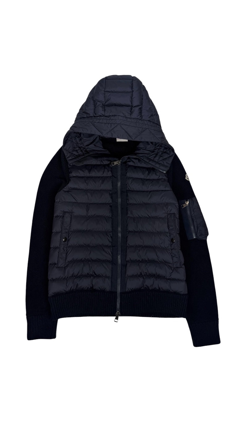 Moncler Tricot Hooded Cardigan Navy Blue / S