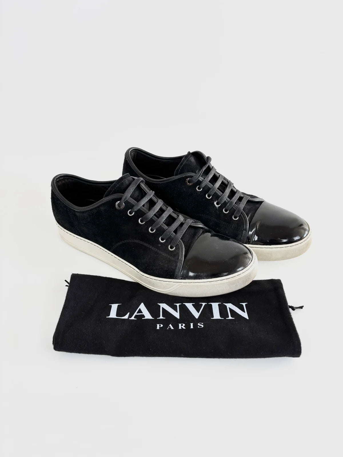 Lanvin Cap Toe Sneakers Black / 46