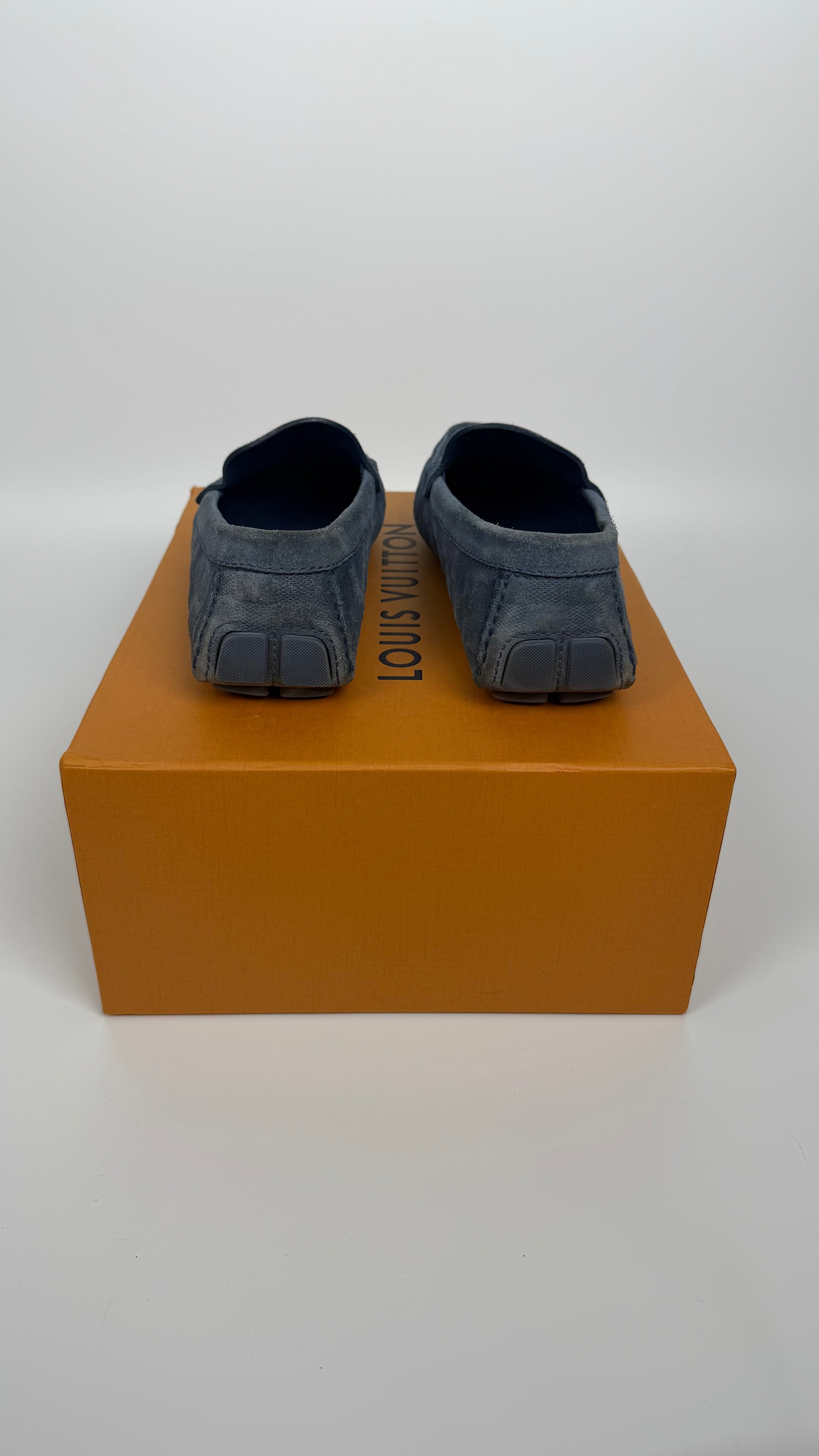 Louis Vuitton Suede Loafers Light Blue (42)