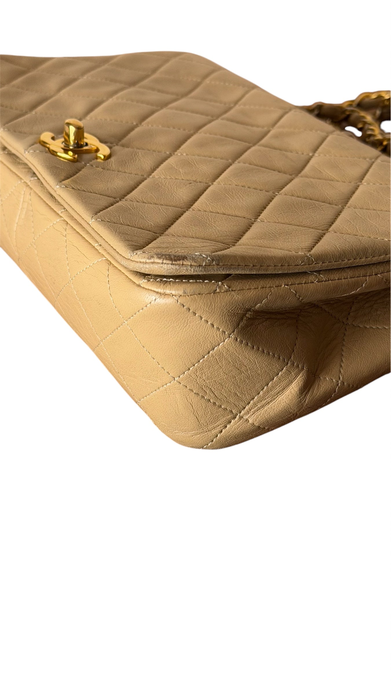 Chanel Classic Flap Bag Beige Calf leather