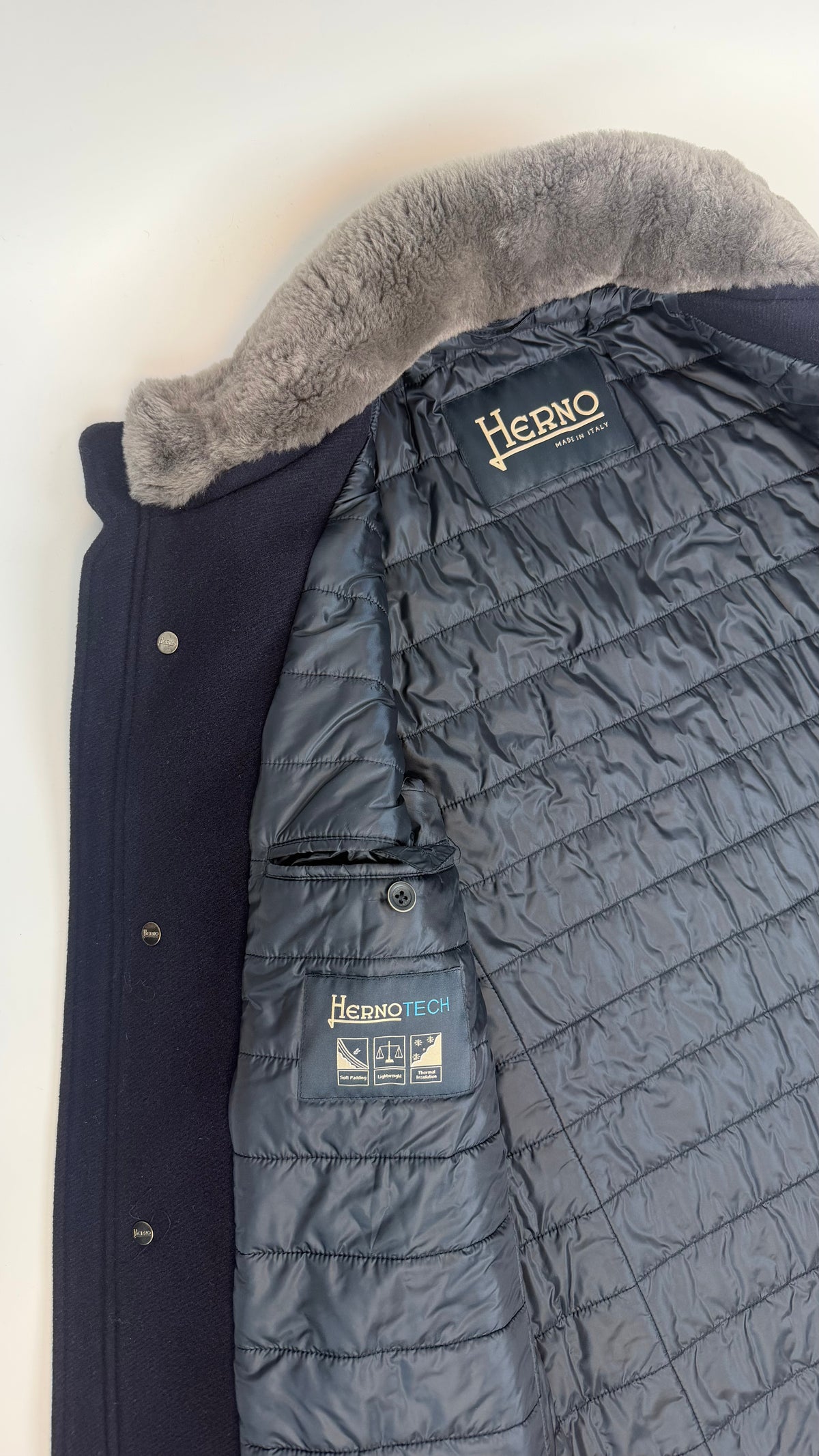 Herno Fur Coat Navy / 48
