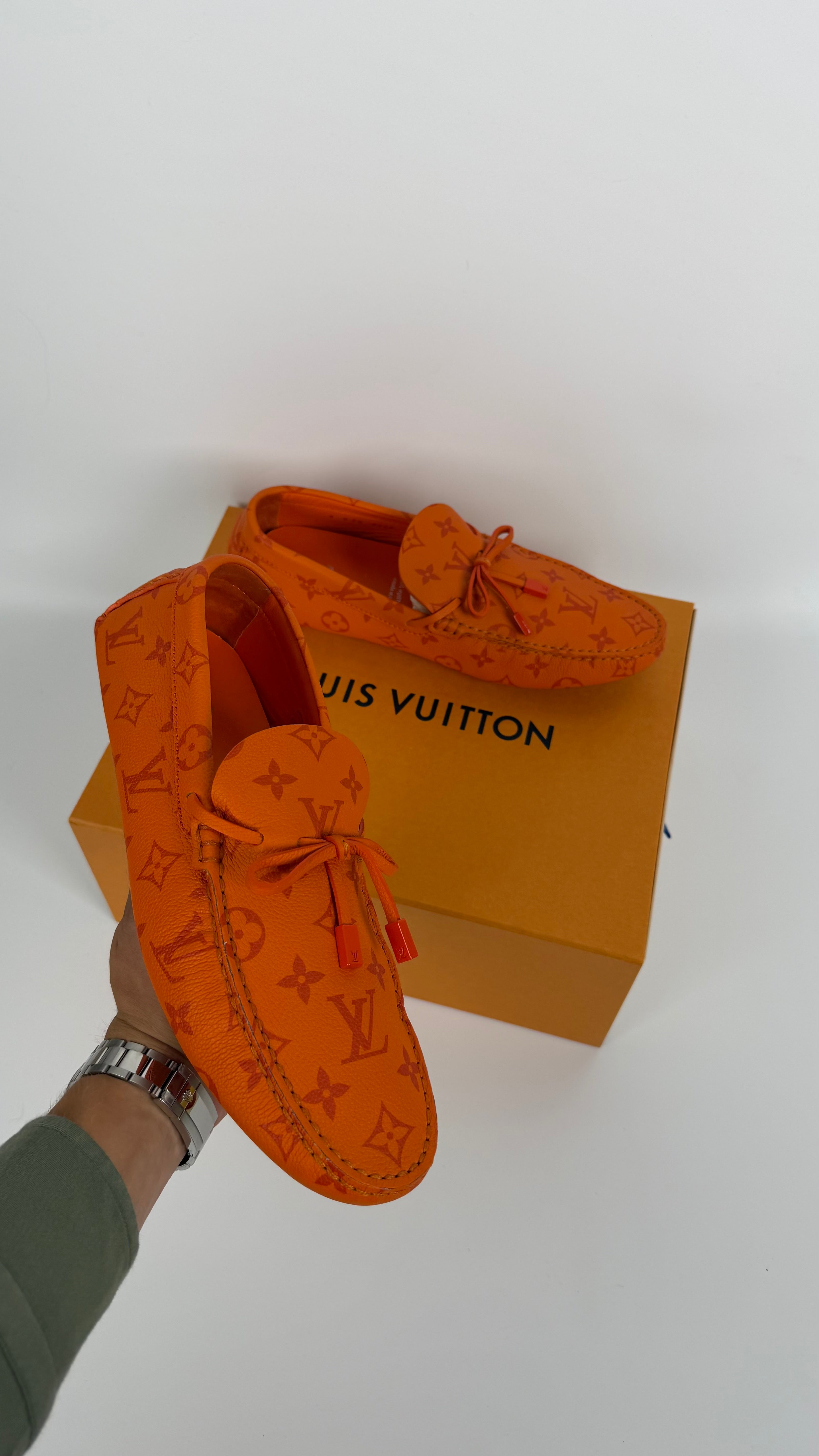 Louis Vuitton Monogram Loafers Orange (42)