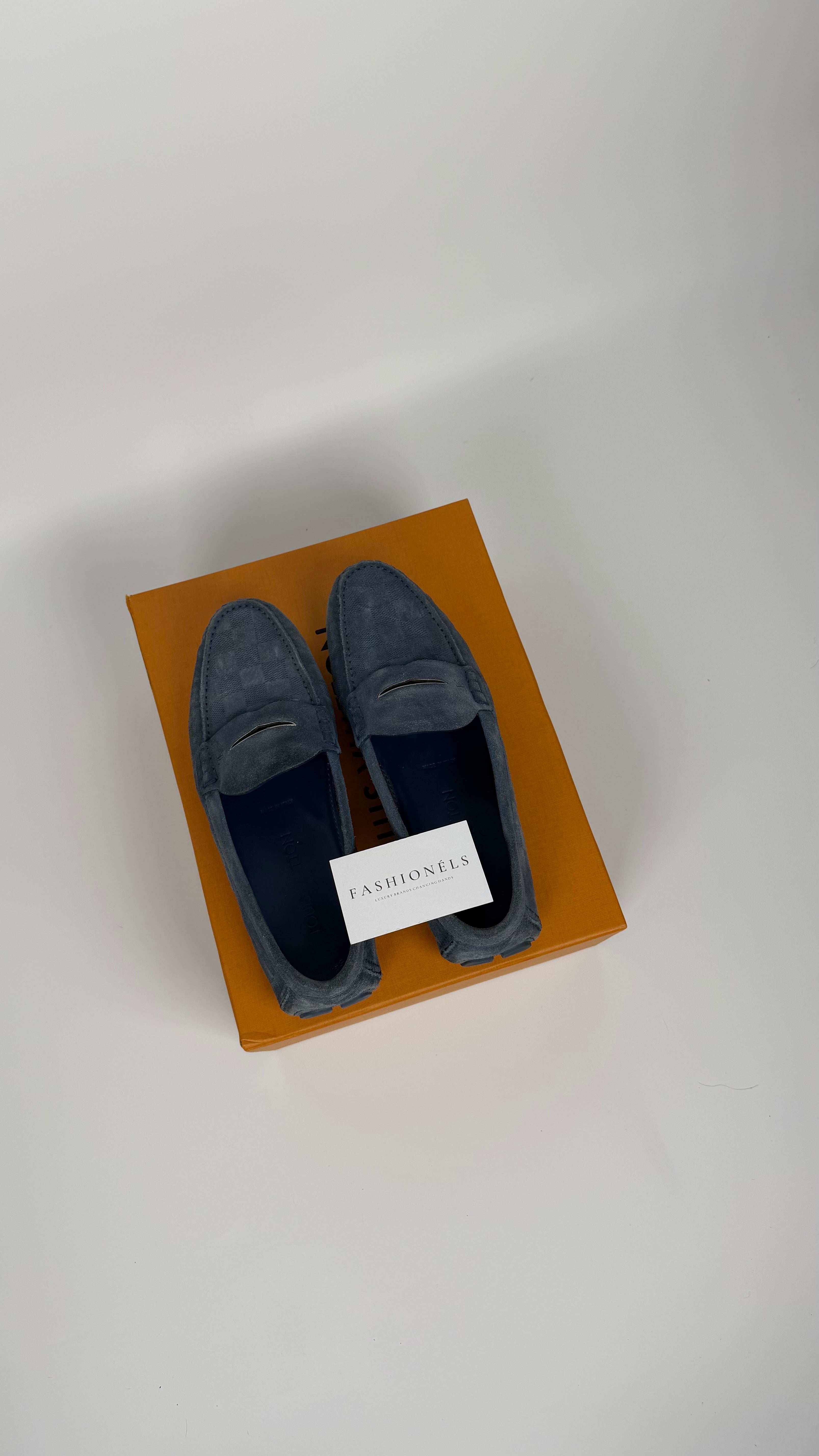 Louis Vuitton Suede Loafers Light Blue (42)