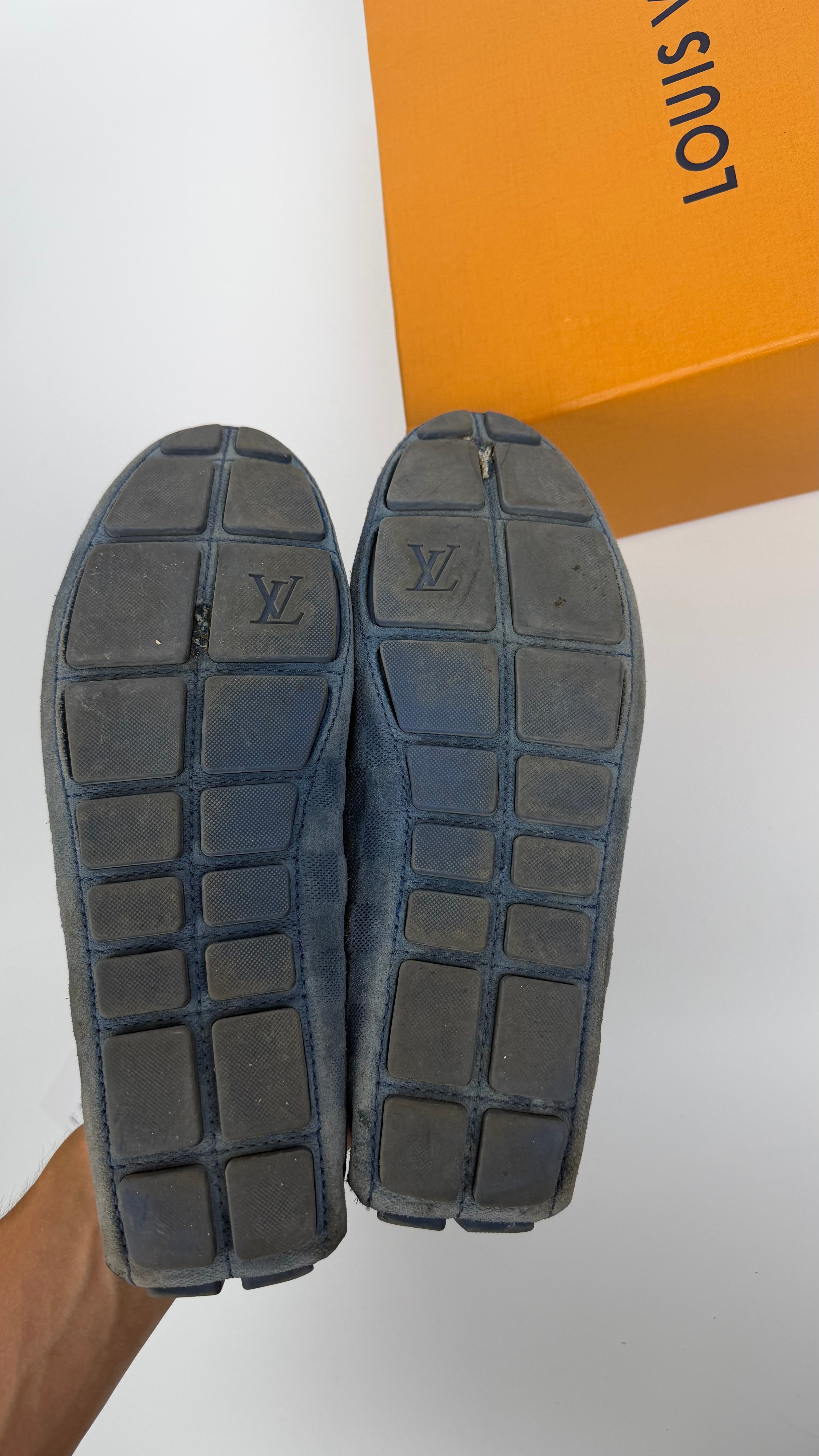 Louis Vuitton Suede Loafers Light Blue (42)
