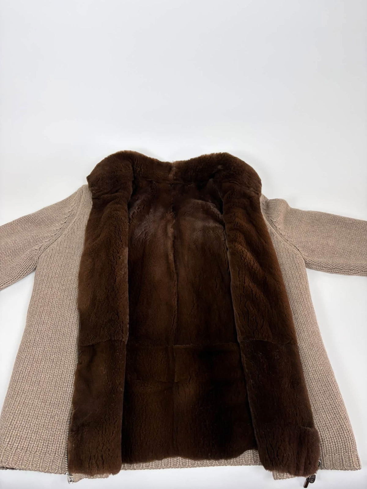 Italian Castorino Fur Cardigan Begie / M