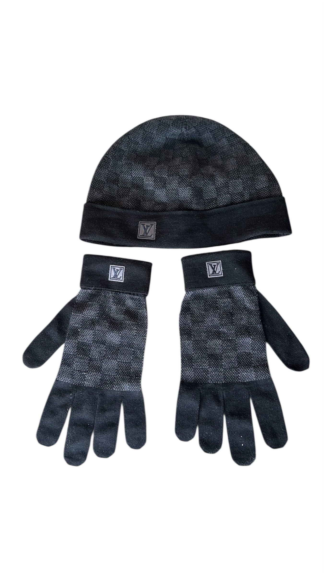 Louis Vuitton Beanie & Gloves Set
