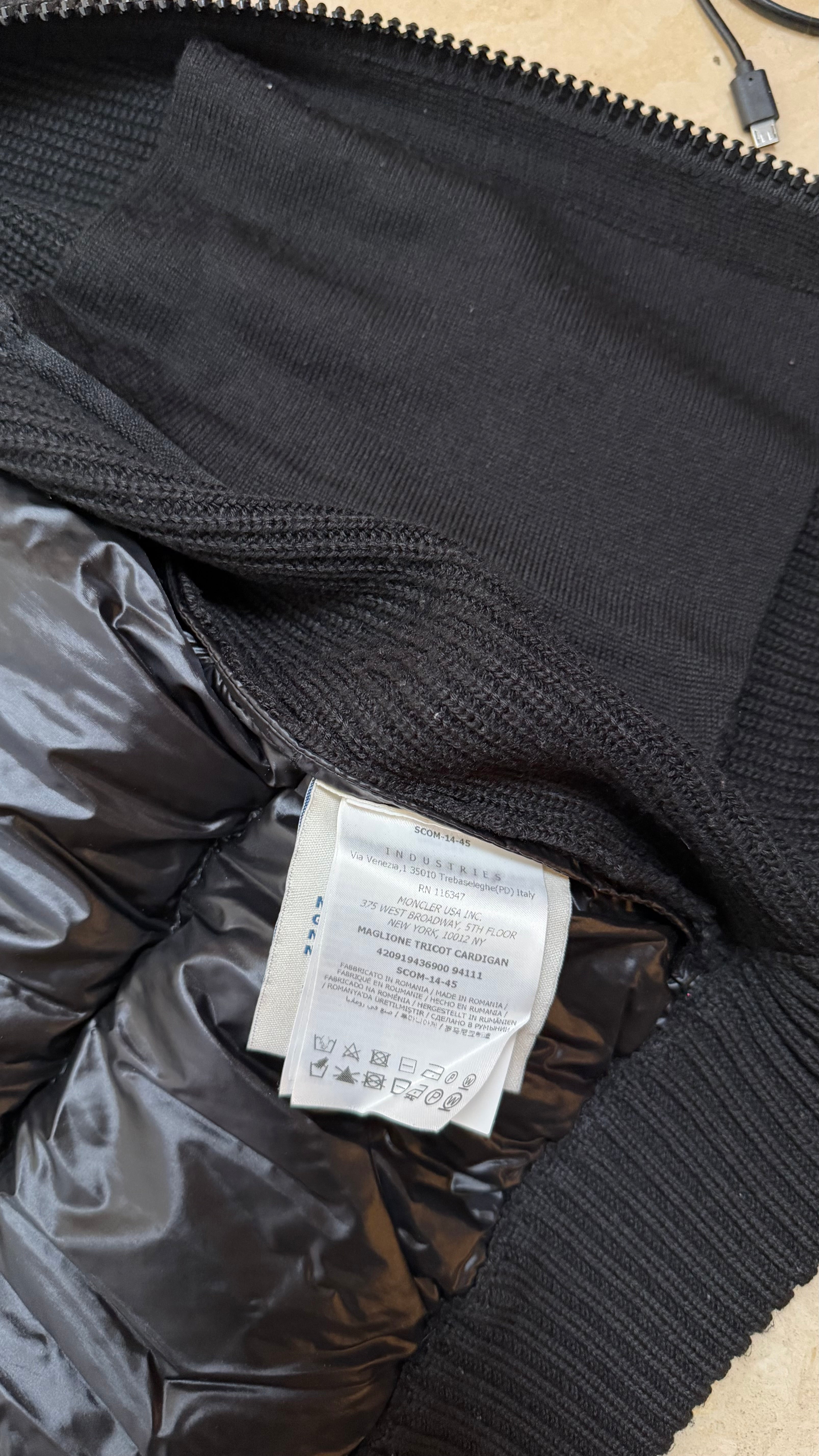Moncler Padded Cardigan Black