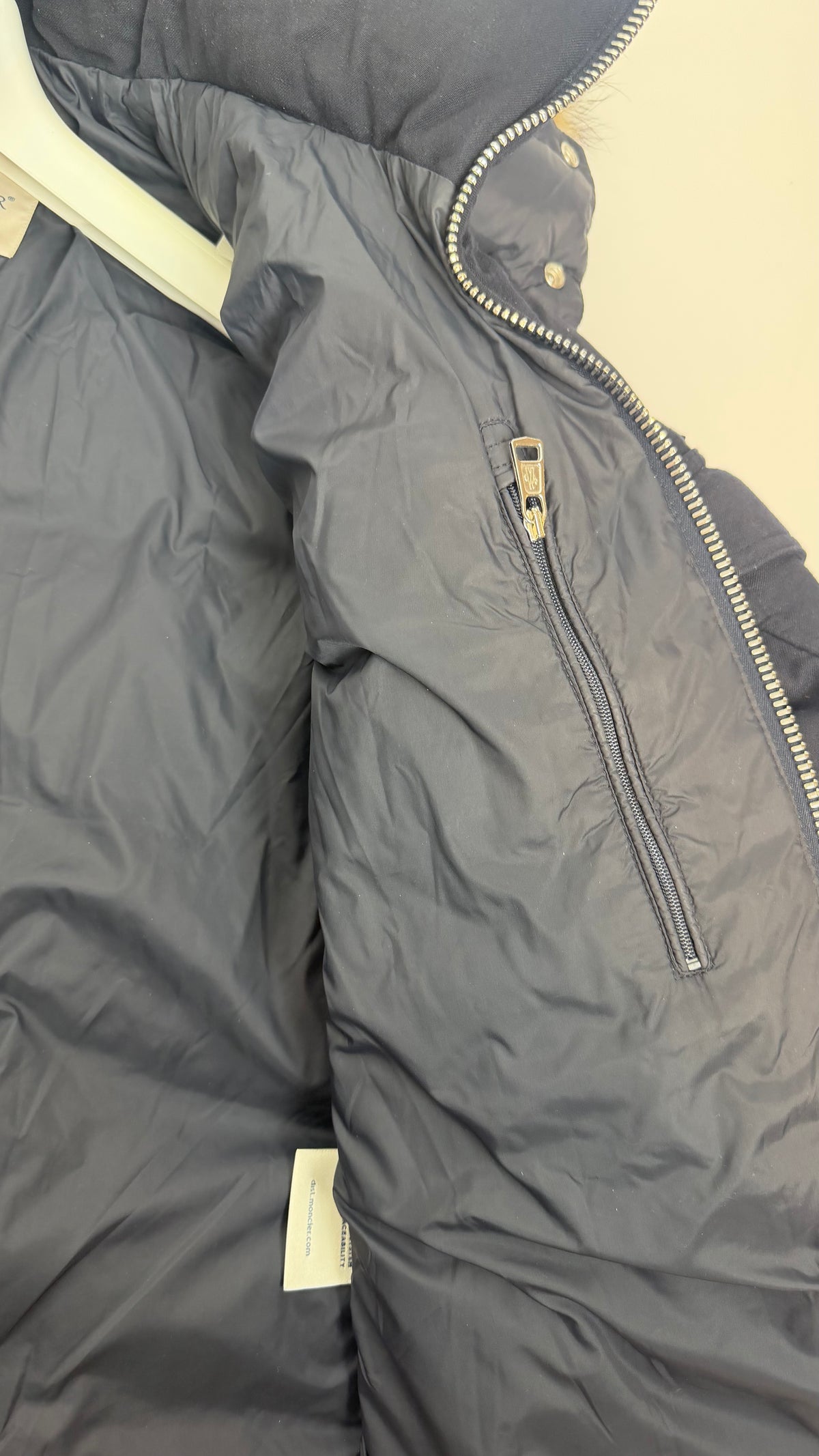 Moncler Maya Fur Jacket Navy Blue / S
