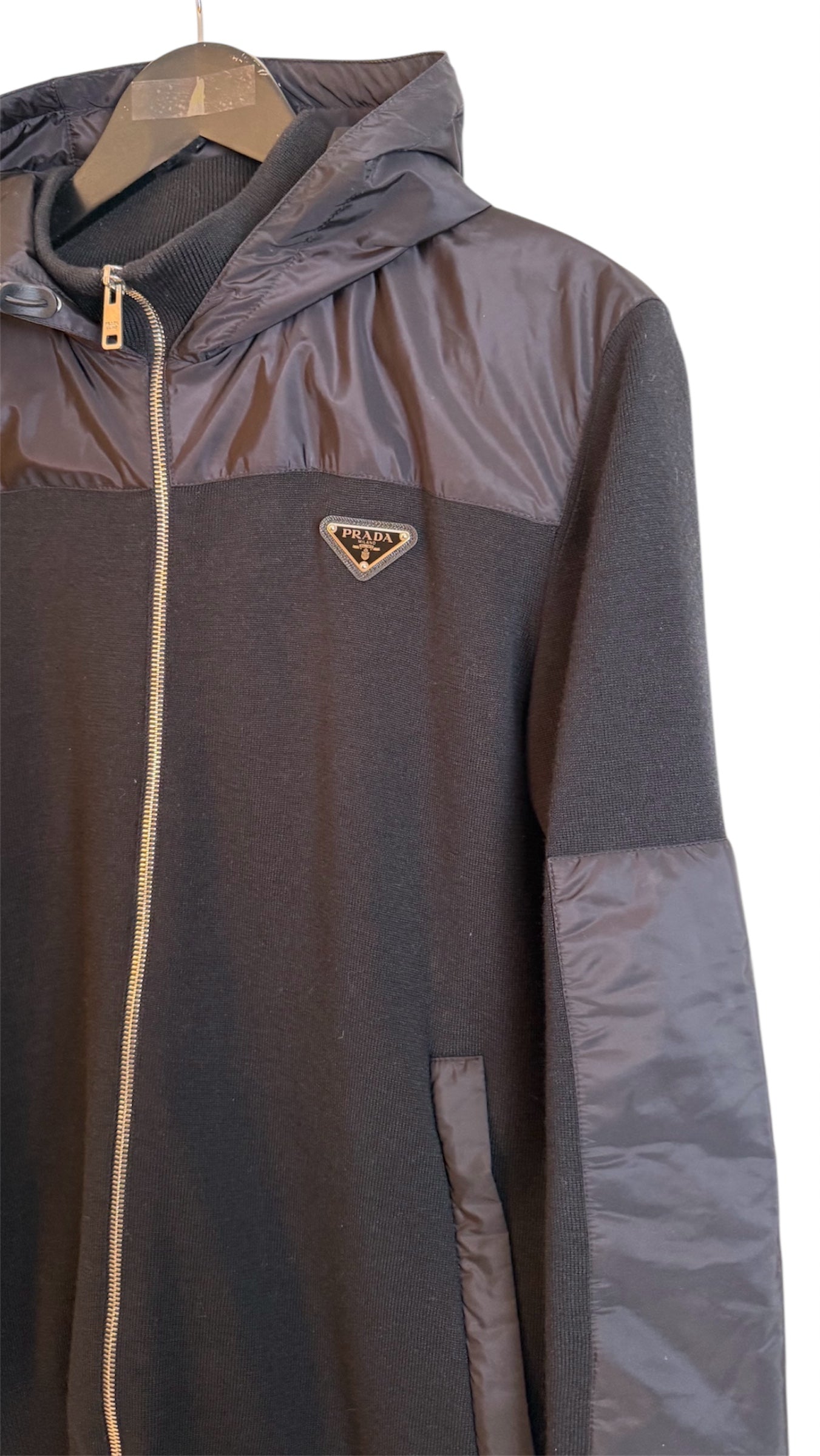 Prada Logo Cardigan Black