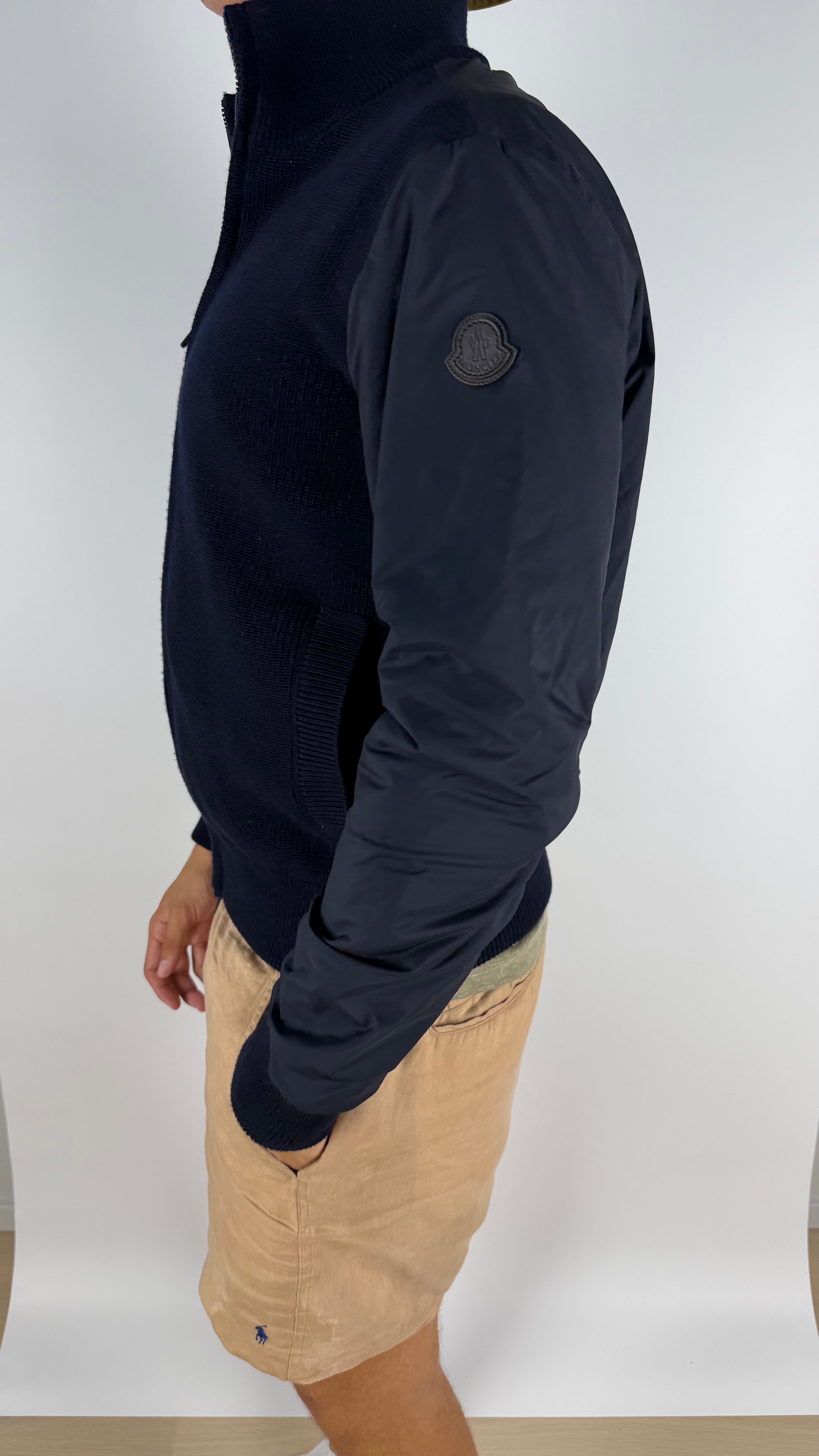 Moncler Tricot Cardigan Black Label Navy (L)
