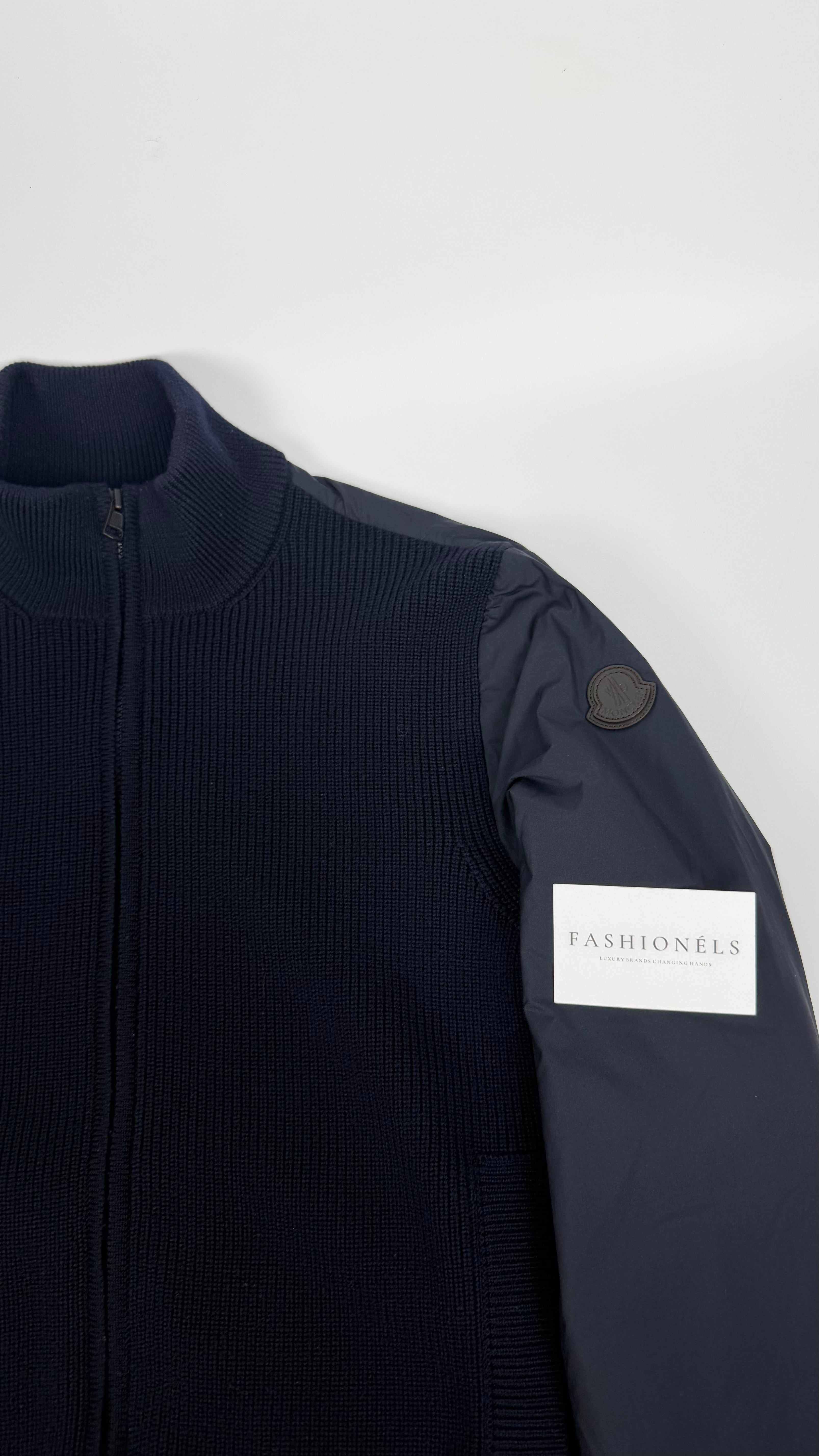 Moncler Tricot Cardigan Black Label Navy (L)