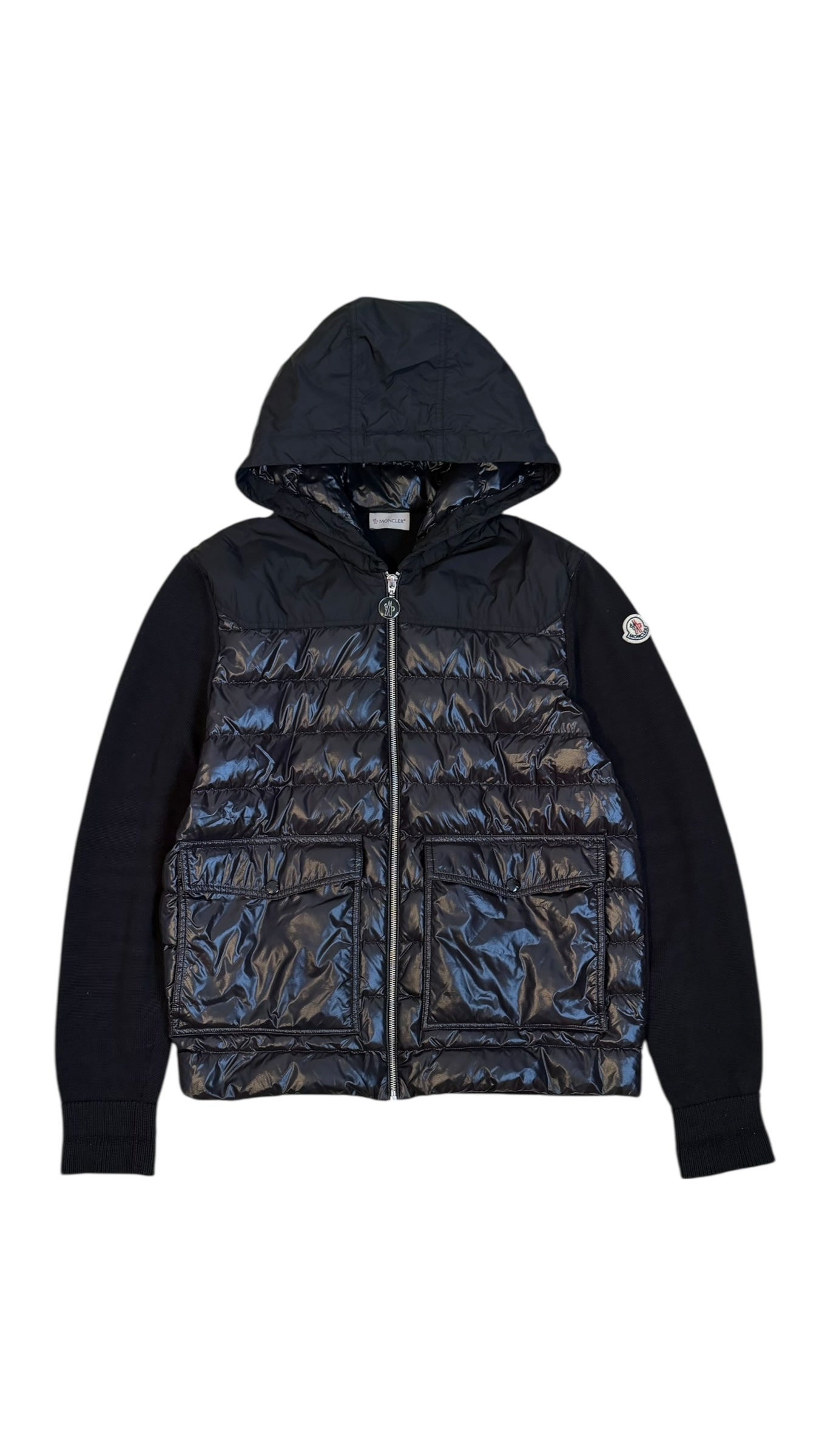 Moncler Cardigan Hooded Black