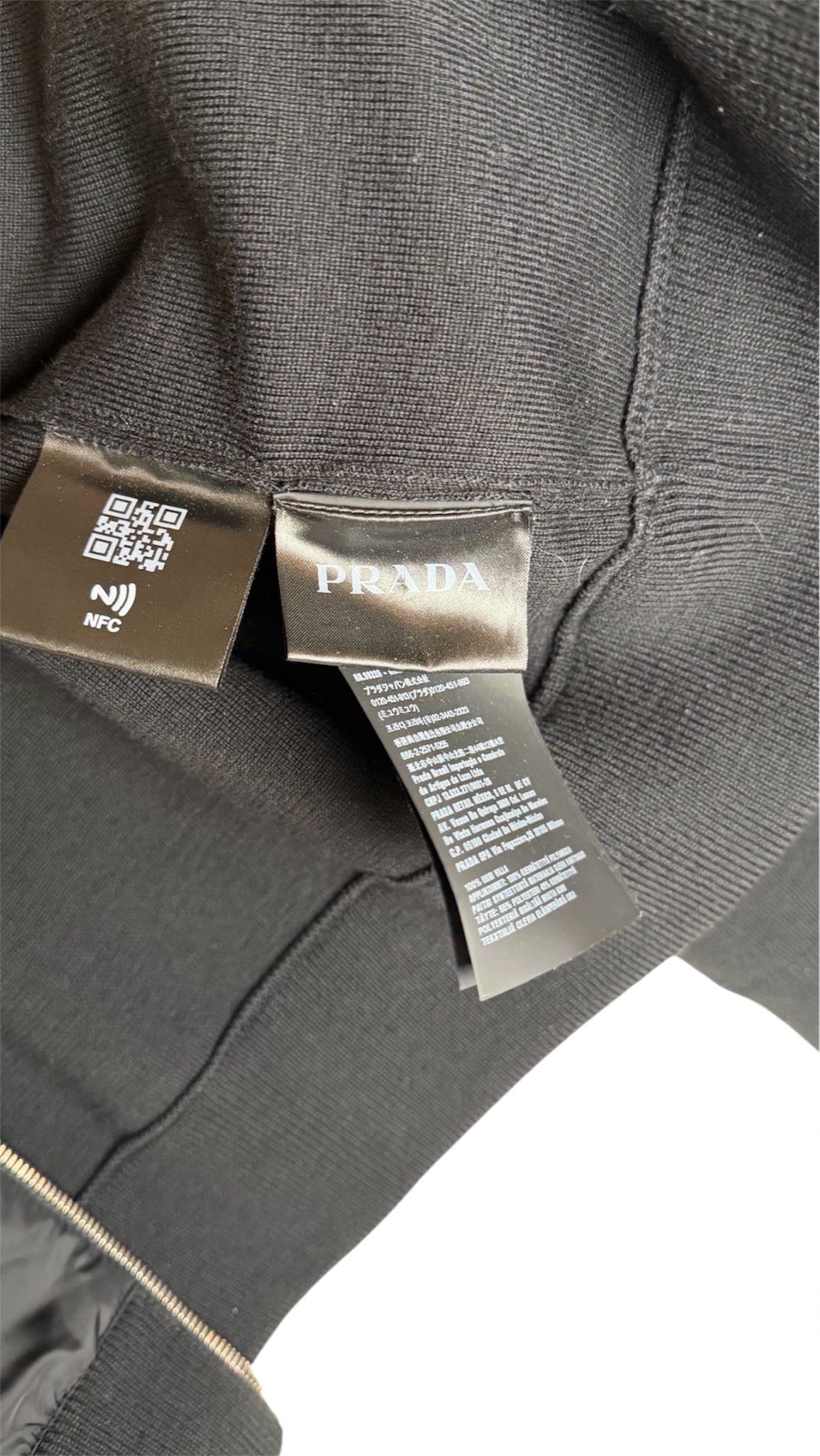 Prada Logo Cardigan Black