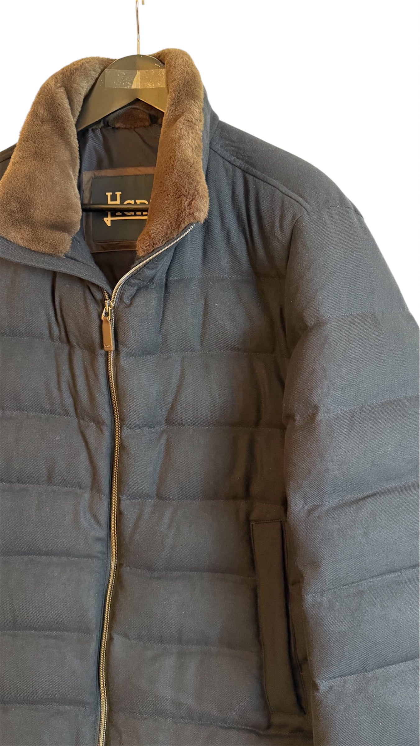 Herno Fur Jacket Navy