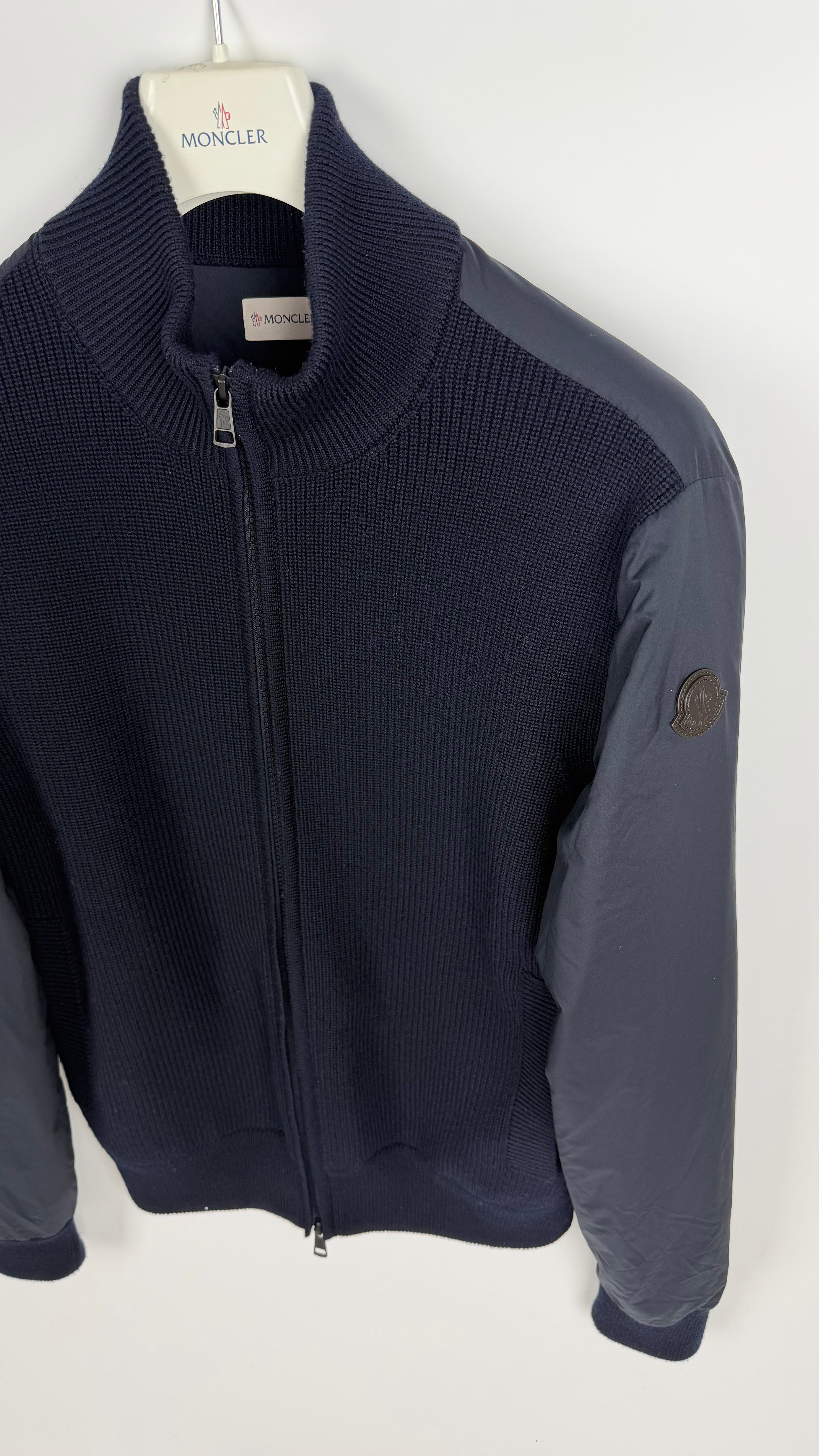 Moncler Tricot Cardigan Black Label Navy (L)