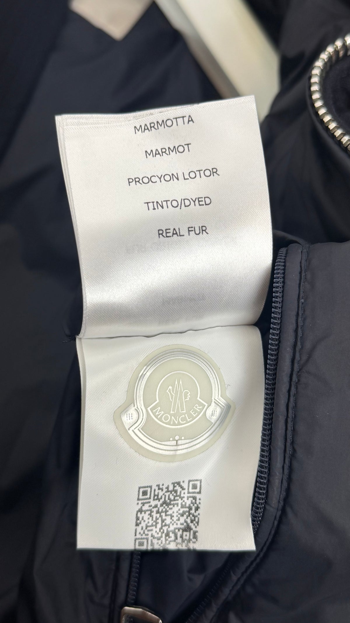 Moncler Maya Fur Jacket Navy Blue / S