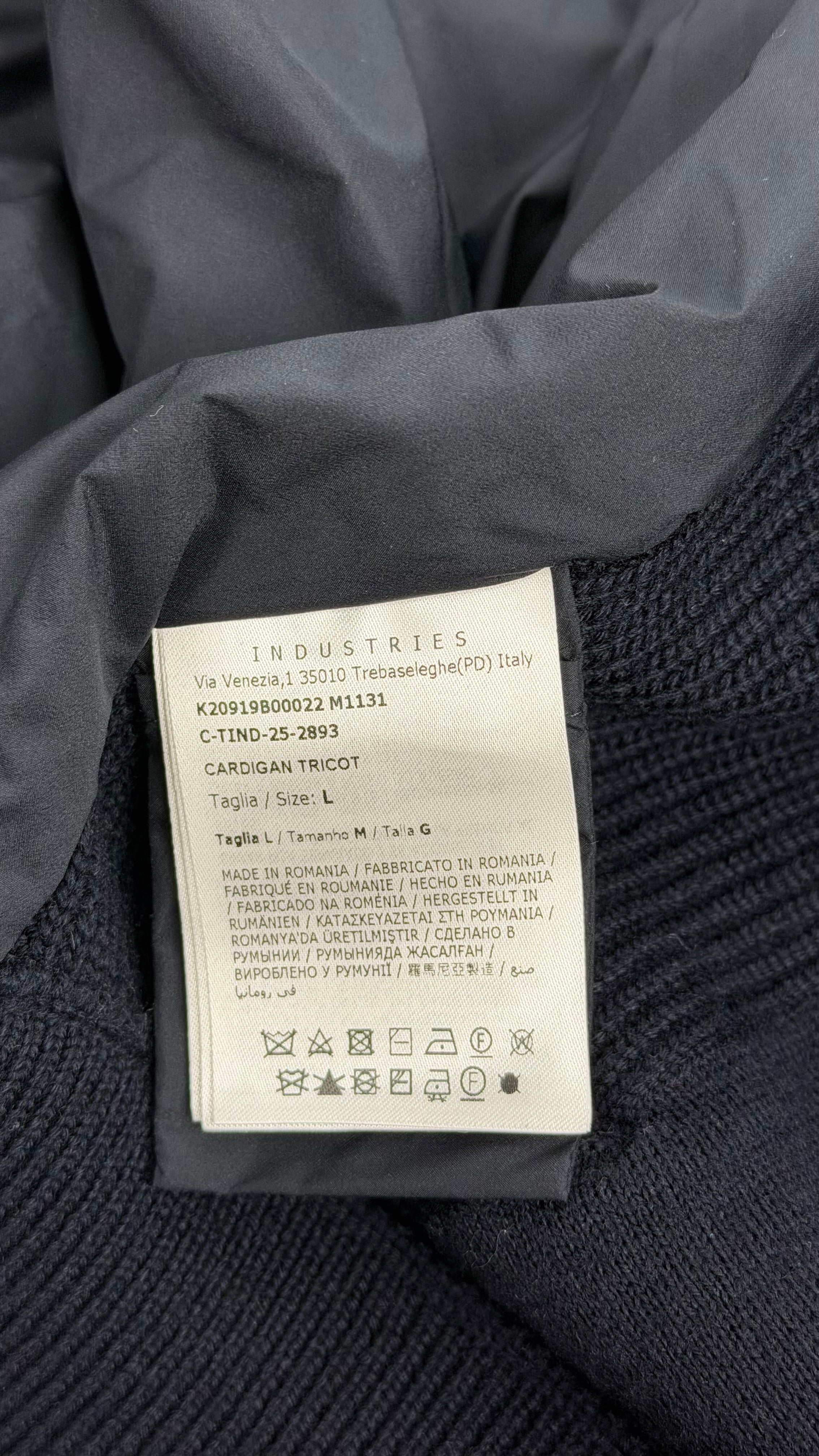 Moncler Tricot Cardigan Black Label Navy (L)