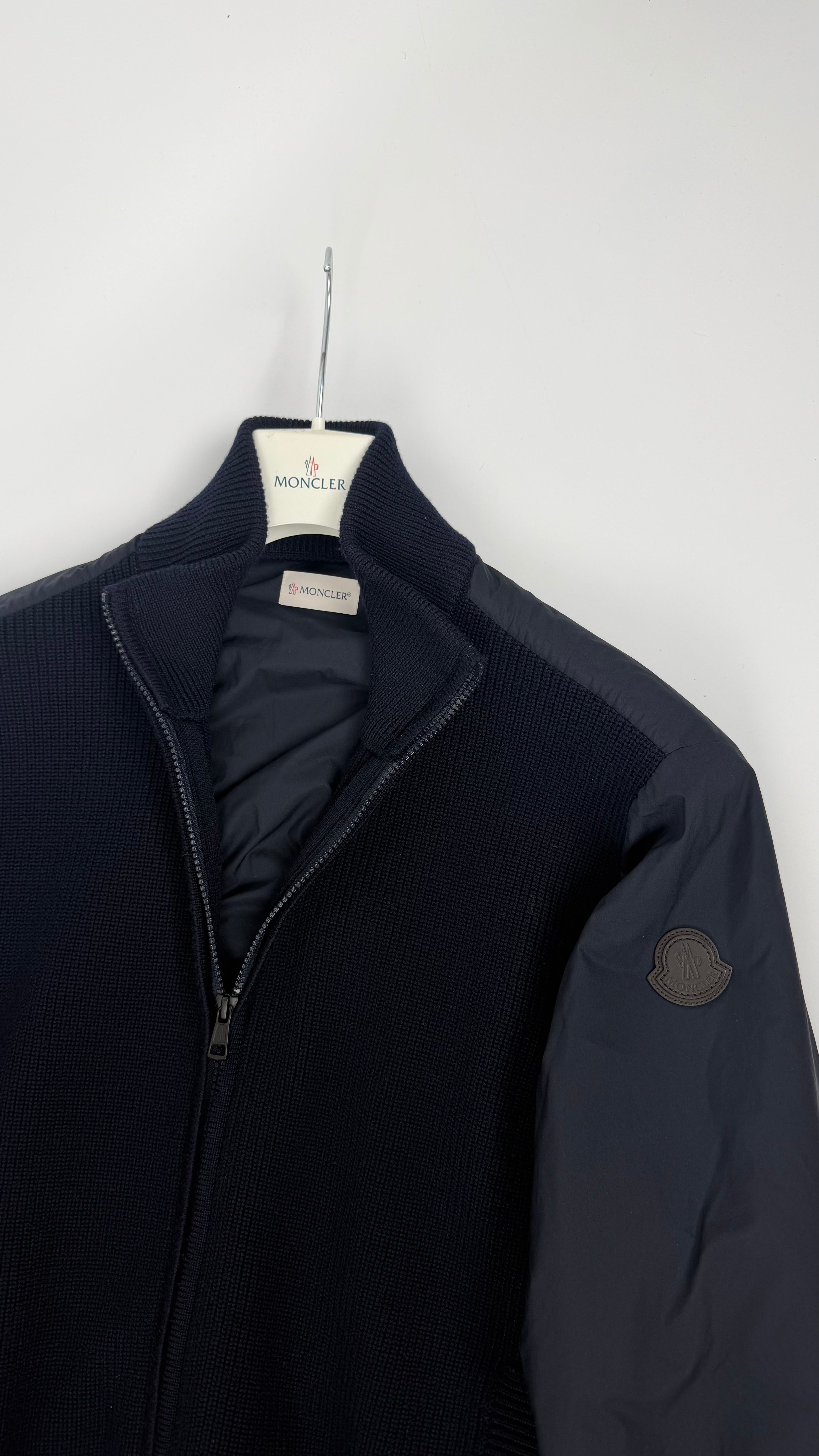 Moncler Tricot Cardigan Black Label Navy (L)