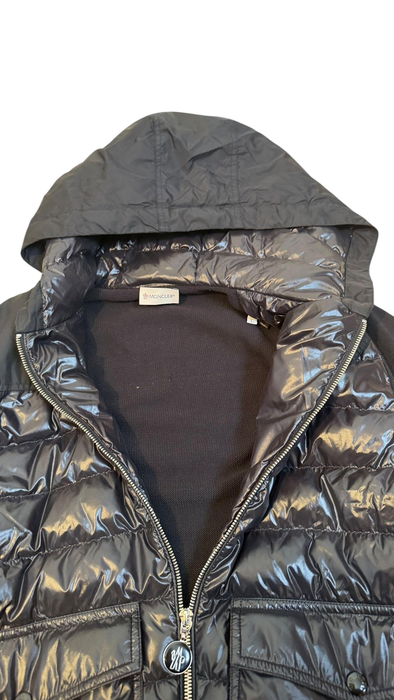 Moncler Cardigan Hooded Black