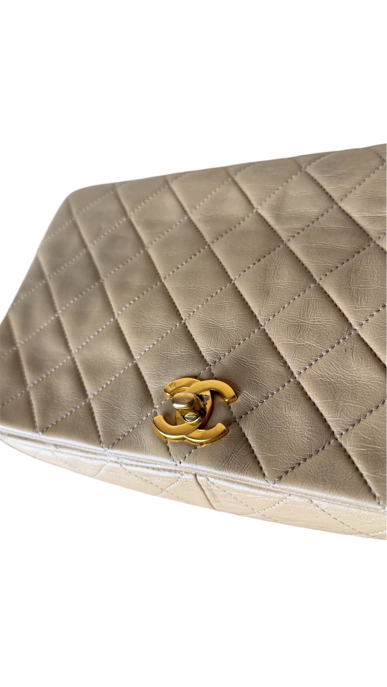 Chanel Classic Flap Bag Beige Calf leather