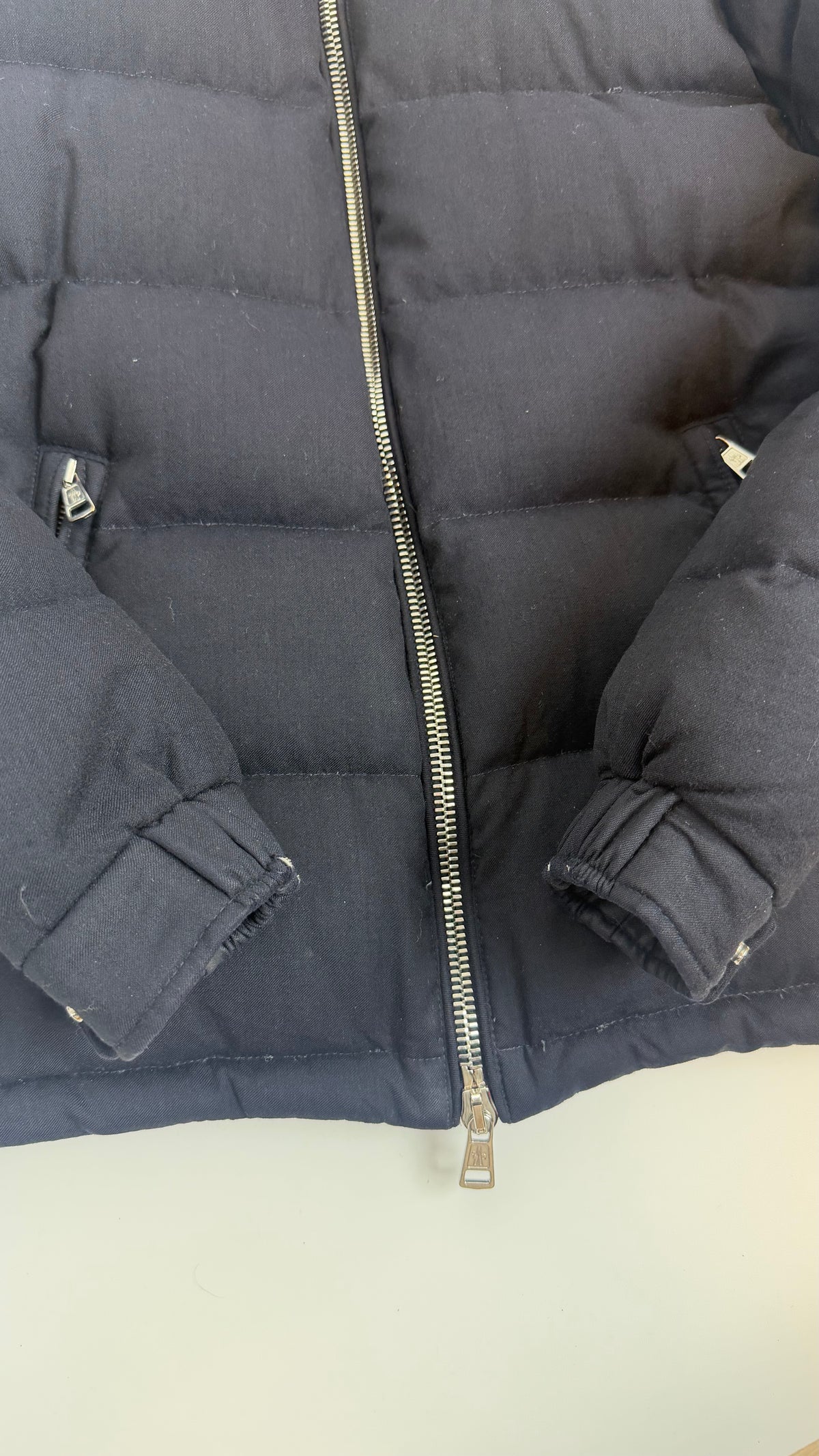Moncler Maya Fur Jacket Navy Blue / S