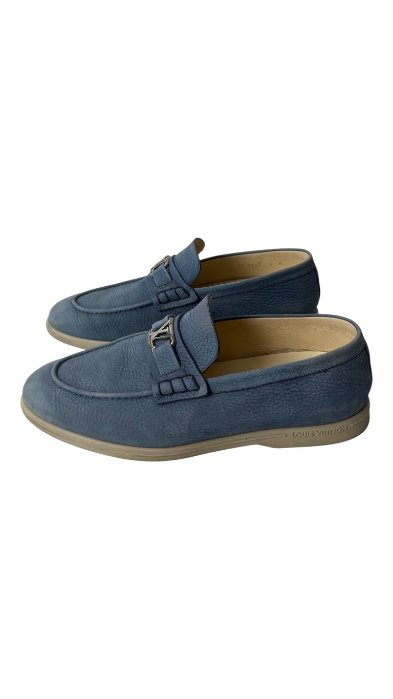 Louis Vuitton Leather Boat Loafers  blue(43)