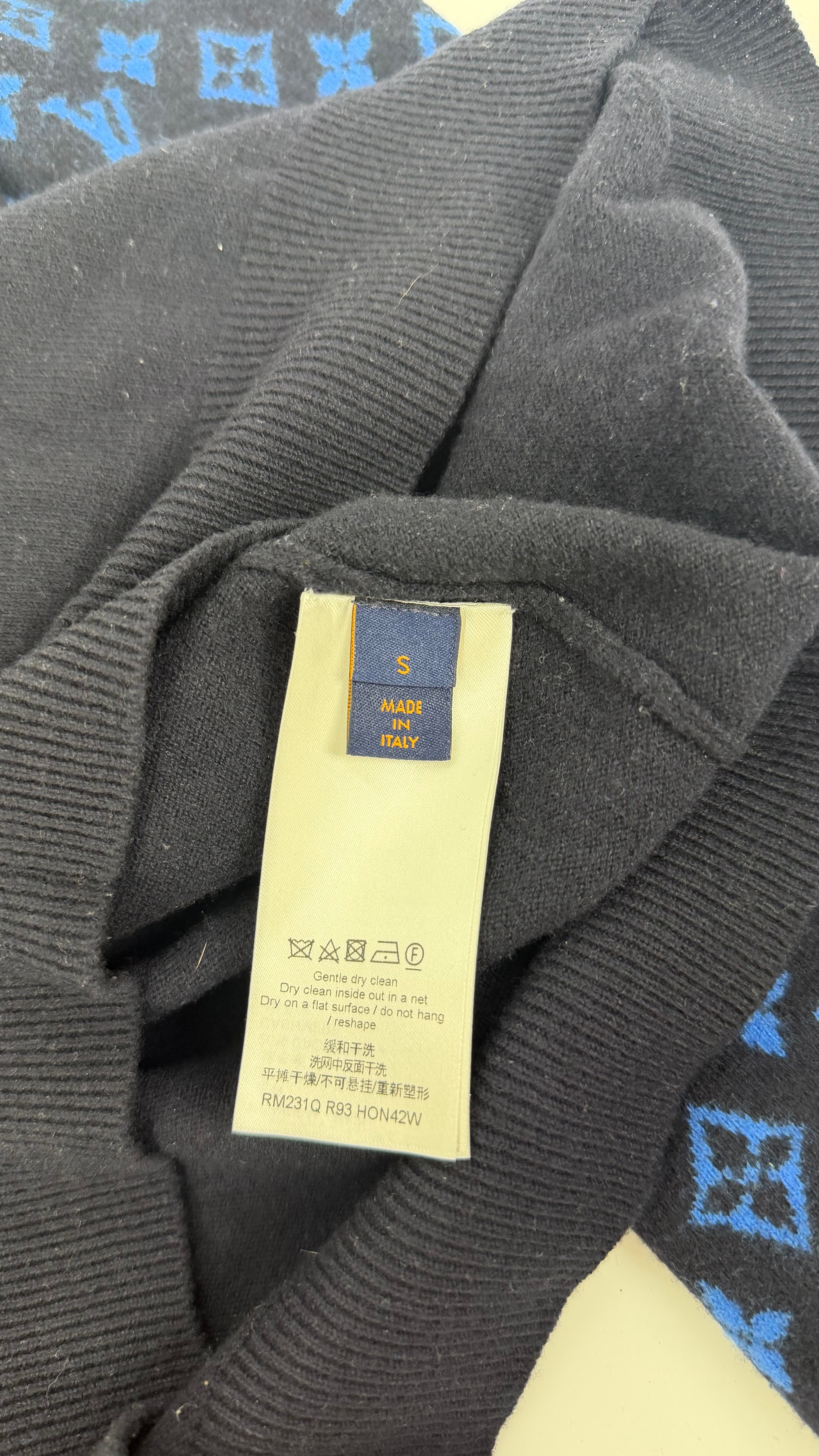 Louis Vuitton Cashmere Monogram Sweather Navy (S)
